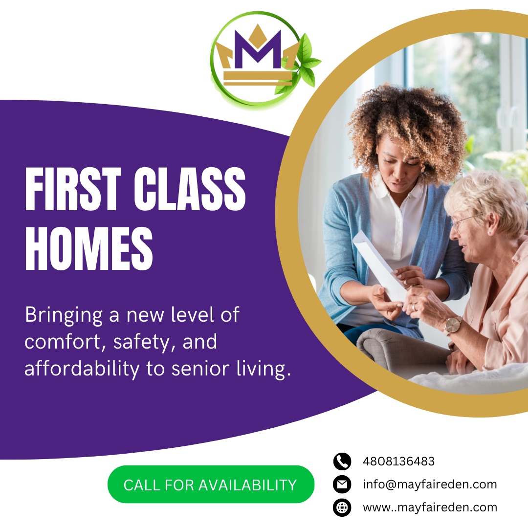 livingmayfair's tweet image. FIRST CLASS Homes: Bringing a new level of comfort, safety, and affordability to senior living. 

Call us today for availability and elevate your senior living experience. 🏡💖 

#FirstClassLiving #ComfortAndSafety #MayfairEdenHomes 

🌐mayfaireden.com
📞4808136483
✉️m...