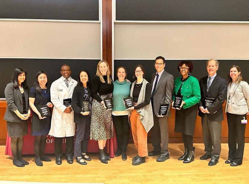 We are so proud of our Dr. Shellie Williams (both a palliative medicine &amp; geriatrics specialist, 3rd from right in green) who was recognized by <a href="/UChiPritzker/">UChicago Pritzker School of Medicine</a>’s Academy for Distinguished Medical Educators
You represent the very best of our section, Doc ❤️👏👏👏
#meded #MedTwitter
