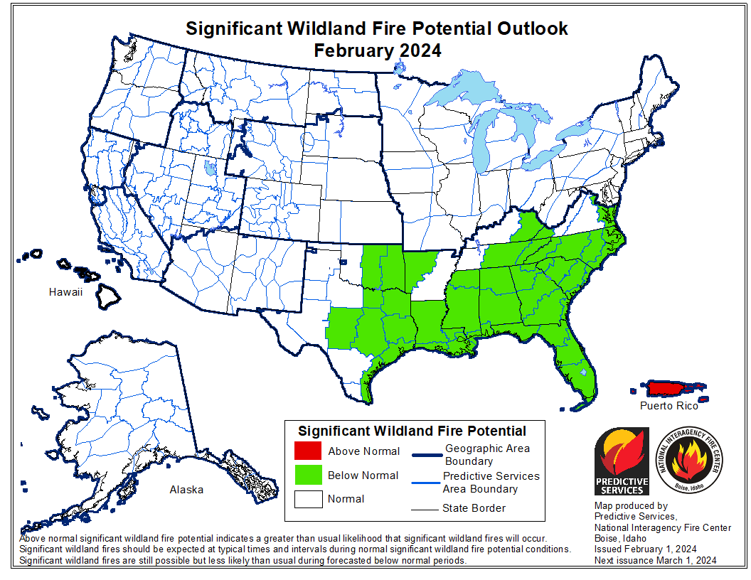 BLMFire's tweet image. As we head into February, here is the #WildlandFireOutlook for the next four months of #FireYear2024 --&amp;gt; nifc.gov/nicc/predictiv….

#PredictiveServices #WildfireWeatherAWARE @NIFC_Fire