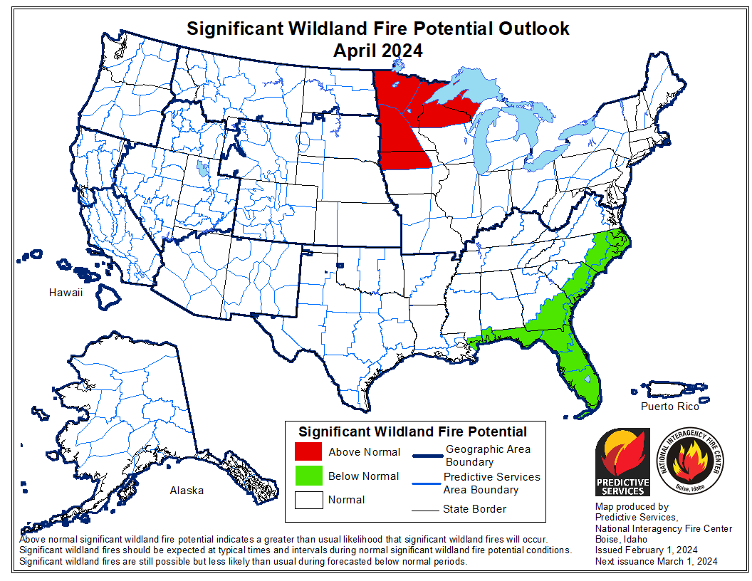 BLMFire's tweet image. As we head into February, here is the #WildlandFireOutlook for the next four months of #FireYear2024 --&amp;gt; nifc.gov/nicc/predictiv….

#PredictiveServices #WildfireWeatherAWARE @NIFC_Fire