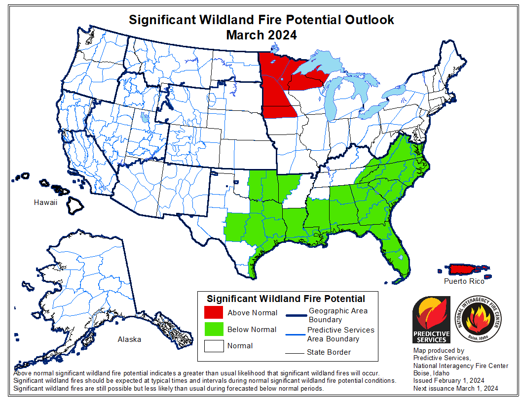 BLMFire's tweet image. As we head into February, here is the #WildlandFireOutlook for the next four months of #FireYear2024 --&amp;gt; nifc.gov/nicc/predictiv….

#PredictiveServices #WildfireWeatherAWARE @NIFC_Fire
