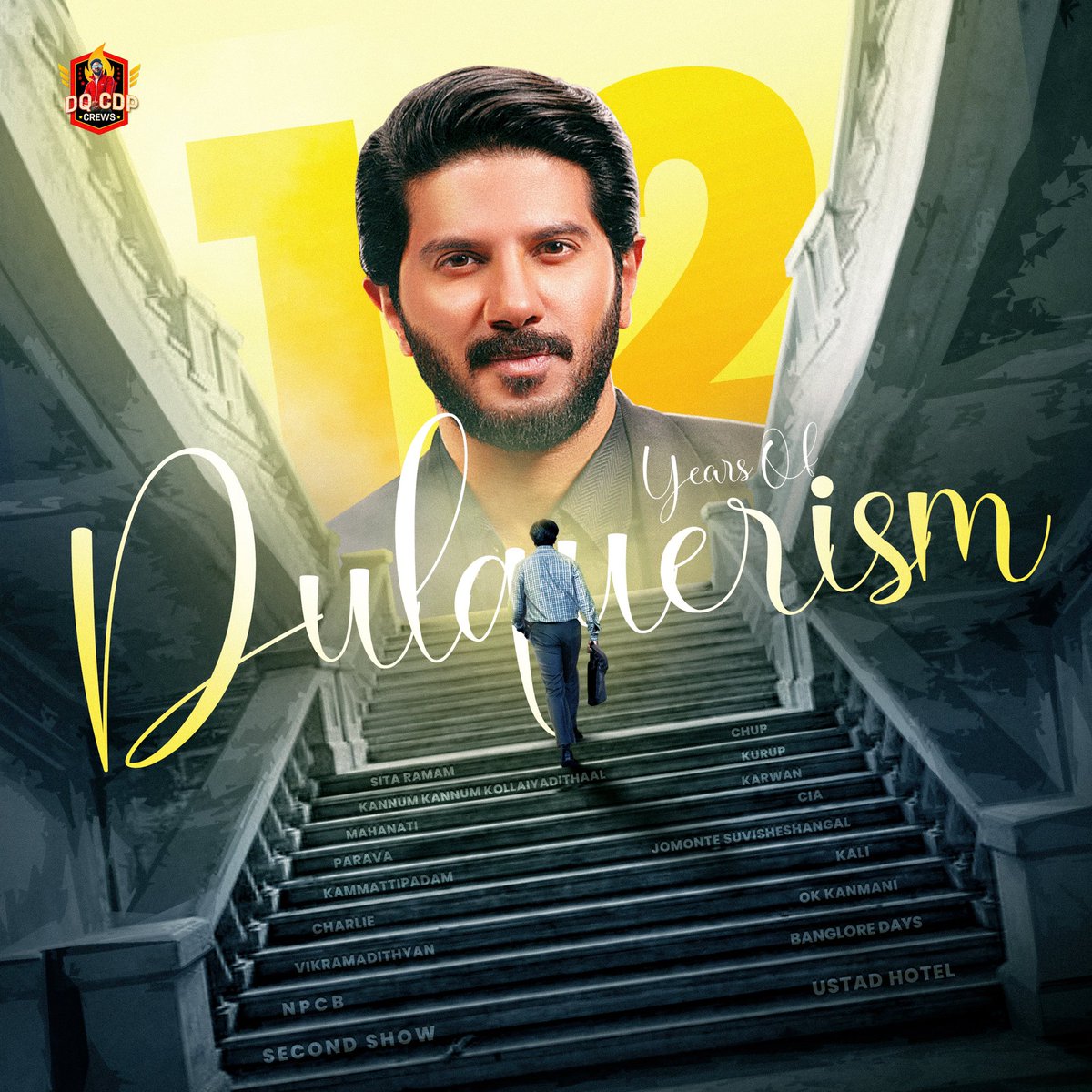 Aneesh_98's tweet photo. Here is the Common DP To Celebrate Our  @dulQuer 12 GOLDEN Years in Cinema ! ❤️

Design @Irfan_Salu

#12YearsOfDULQUERISM #DqCdpCrews #DULQUERISM https://t.co/gEZFs25OUC