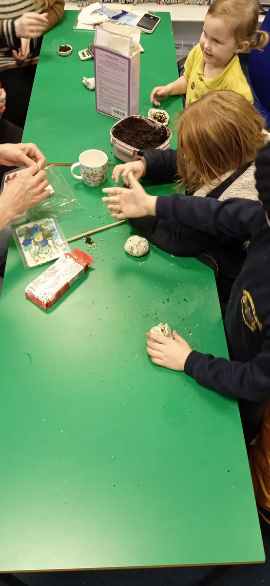 We made flower bombs too. We are each going to put them in a special place outside so that in March the seeds will bring a sign of hope and joy to us all.