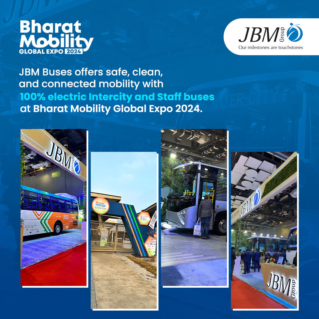 JBMAuto's tweet photo. Discover JBM Buses' groundbreaking vision at Bharat Mobility Global Expo 2024
Introducing 100% electric Intercity and Staff buses, setting new standards in eco-friendly transportation!
#BharatMobilityExpo #JBMAuto #JBMGroup #JBMBuses #FutureTech #TechEvolution #BharatMandapam https://t.co/g8X8RdNZ16
