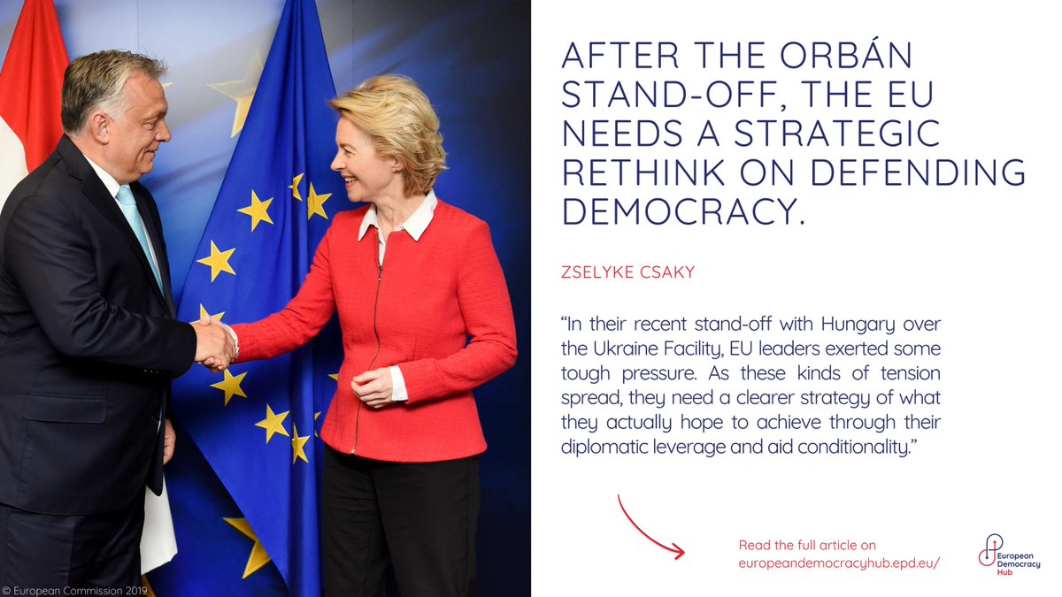 📖 | Clashes with Hungary's Orbán highlight the EU's struggle to defend democracy within its borders. <a href="/zecsaky/">Zselyke Csaky</a> unpacks yesterday's Council meeting and why the EU’s democracy problem is unlikely to go away on its own. Full text here ➡️bit.ly/42Fgjrb #EuropeanDemocracyHub