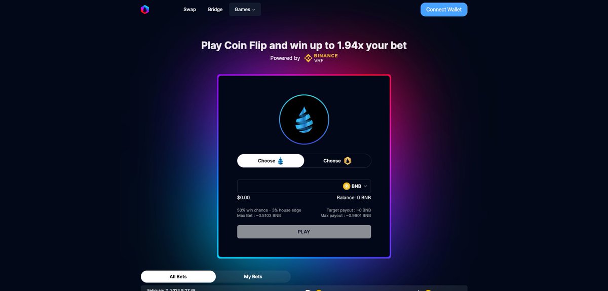 AiDrip_Official's tweet photo. 📣 We're thrilled to announce you can now enjoy the thrill of Coin Flip with $WDRIP & $BNB!
👍 Take a chance, try your luck, & potentially win 1.94x your bet!
😎 Stay tuned for more exciting games such as Dice, and Roulette!
🍀 Good Luck!
#DRIP #BNB https://t.co/idPedFS7eC