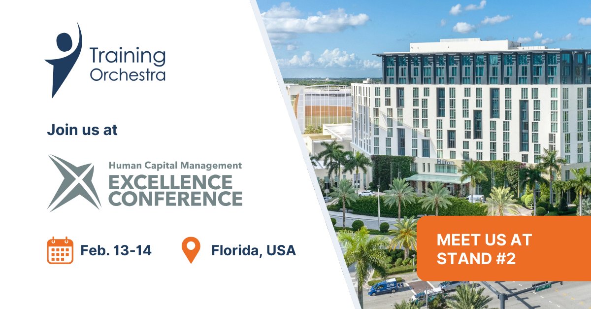 Training Orchestra will be exhibiting at the Brandon Hall Group HCM Excellence Conference! Join us at booth #2 for the latest insights on training management. 📅 February 13-14, 2024 📍 West Palm Beach, Florida #Excellence2024 #TrainingOperations #TrainingManagement #ILT #vILT