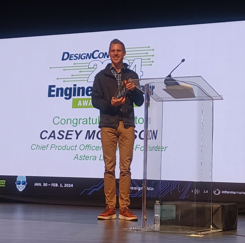 Casey Morrison, Chief Product Officer and Co-Founder of <a href="/AsteraLabs/">Astera Labs</a>, has been selected as DesignCon’s Engineer of the Year for 2024 for his pioneering work in signal integrity and high-speed connectivity solutions! 

#Engineer #Engineering #EngineerOfTheYear #DesignCon
