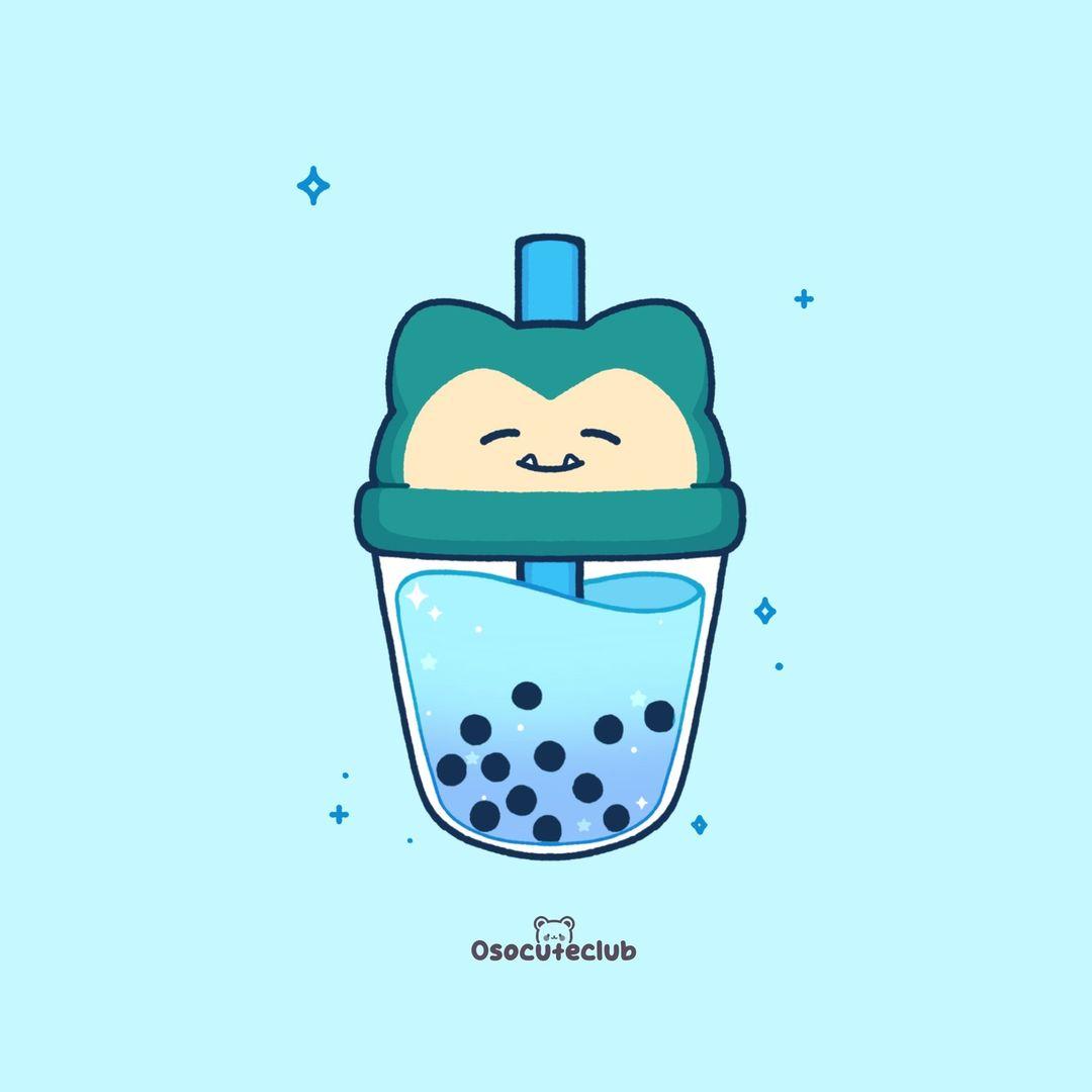 フシギダネ 「 Snorlax Bubble Tea  」|OsoCuteClub - COMMISSIONS OPENのイラスト