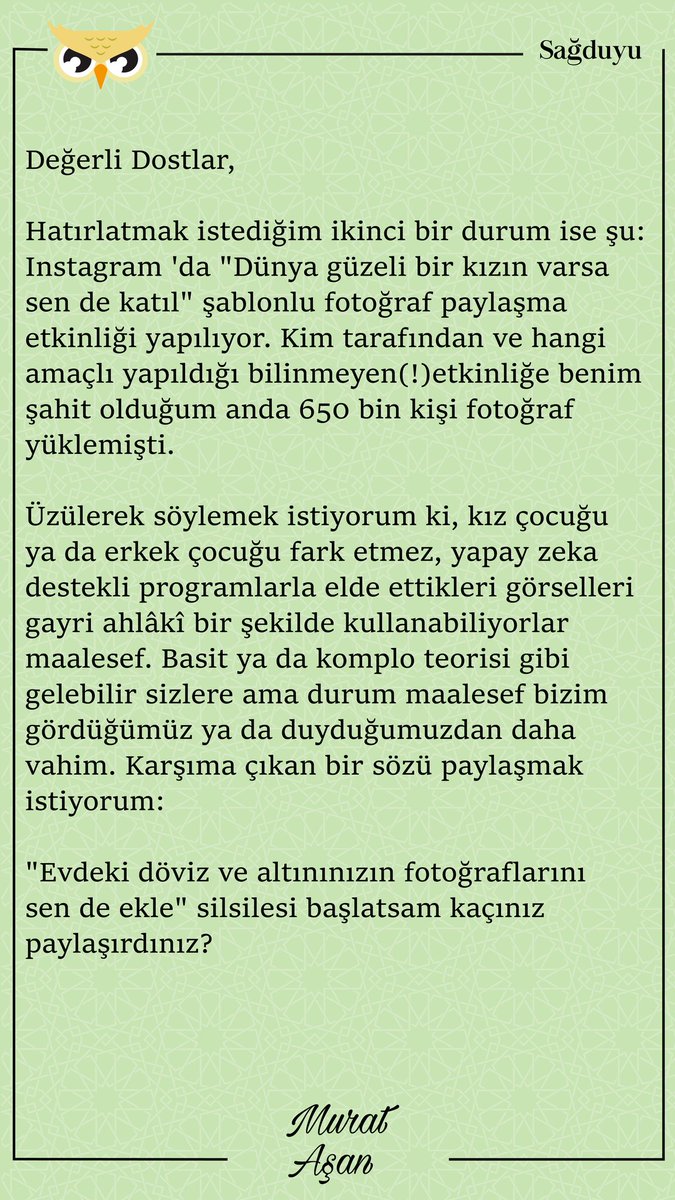 Biraz sağduyu...