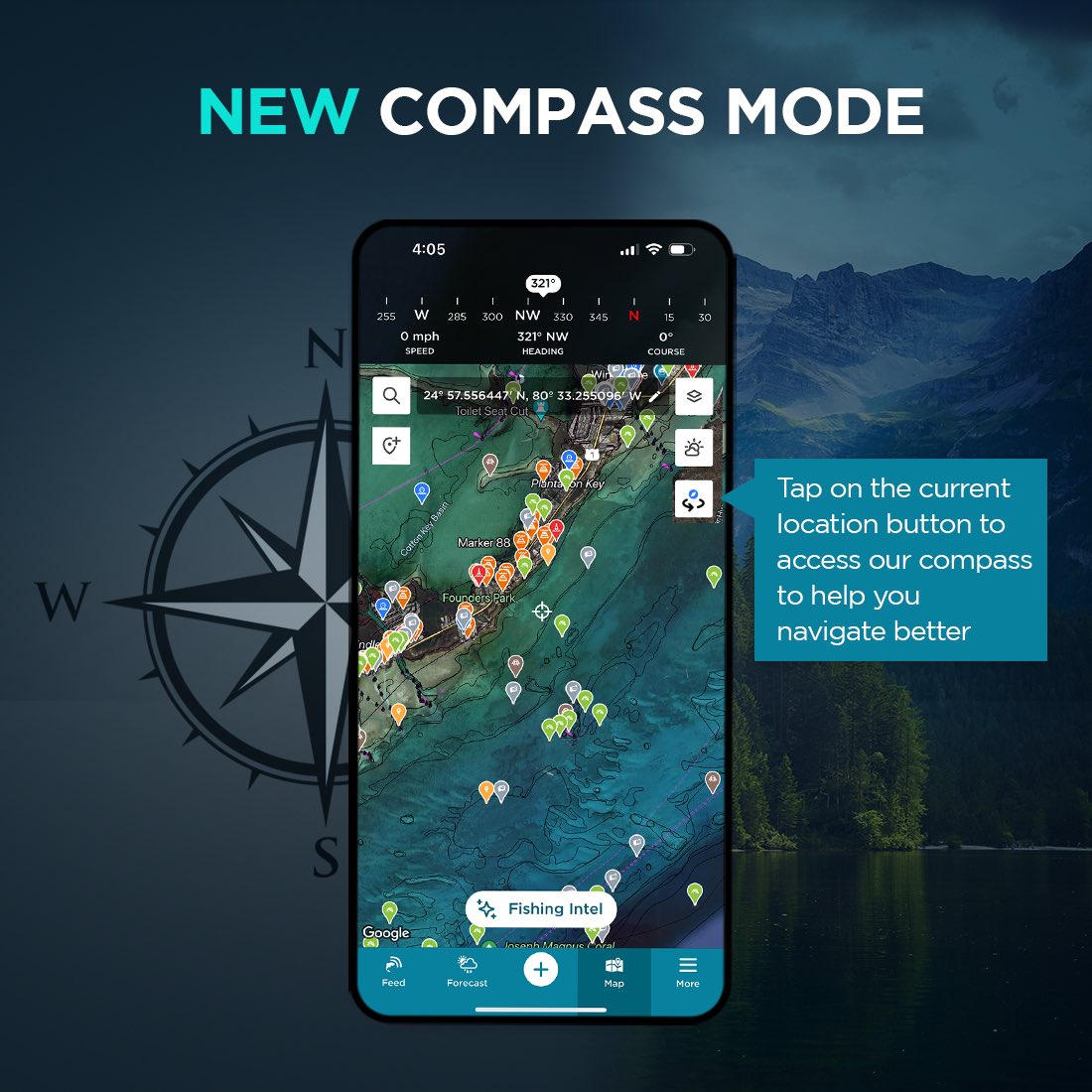 Navigate waters like never before! 🧭🌊
Exciting update on the #FishAnglerApp map: Introducing the new Compass Mode for seamless navigation.

Find this and other useful tools on the top-rated fishing app!
👉 Download link in BIO!