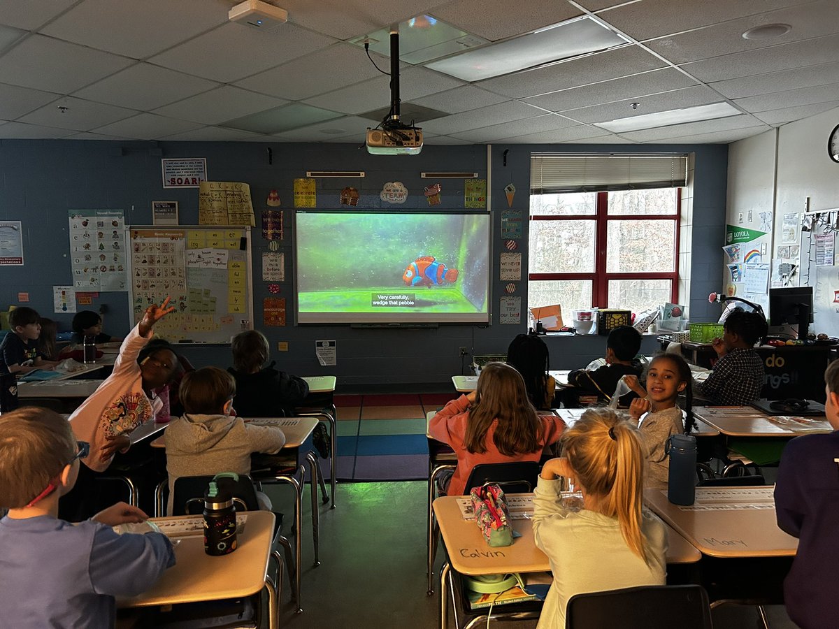 BrookeAmodei's tweet photo. These kids have worked hard to earn their "Under the Sea Day" by passing 100 iReady math lessons! 
Goldfish, Swedish Fish, and Finding Nemo! 🐠🐬🌊

And it's extra special that they earned it just in time for my birthday 🥳 https://t.co/B8I7XoF4FN