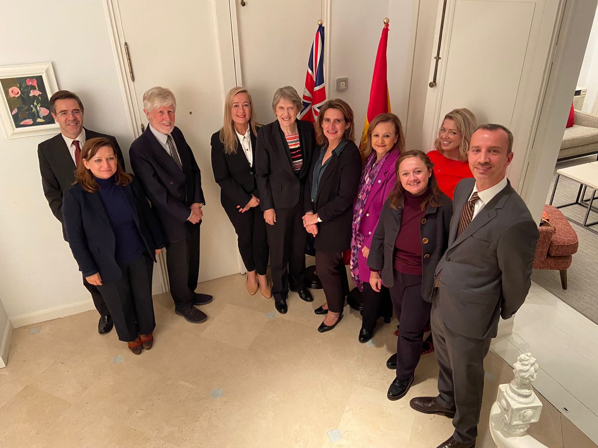 NZinSpain's tweet photo. It was our honour to host Rt Hon @helenclarknz at the New Zealand Official Residence last week. Among an inspirational room of Spanish friends, including @Teresaribera, we enjoyed a lively and forward-looking discussion about some of the great global challenges of our times. https://t.co/rntyKUlb78
