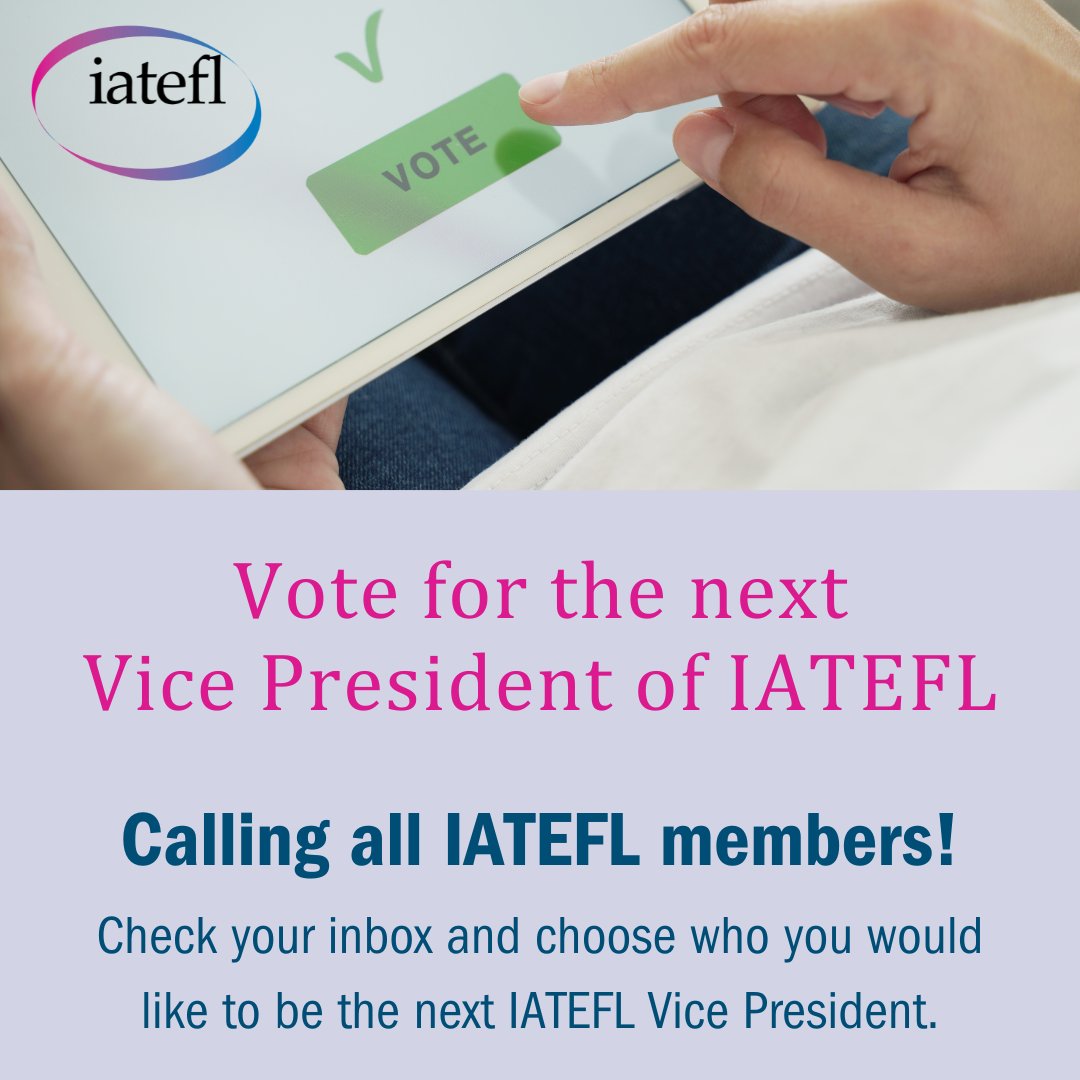 If you're a member of IATEFL then you should have received an invitation to vote for the next Vice President of IATEFL by email. 5 members have been nominated and now it's your chance to have your say. Voting closes on Fri 9 Feb so don't delay!