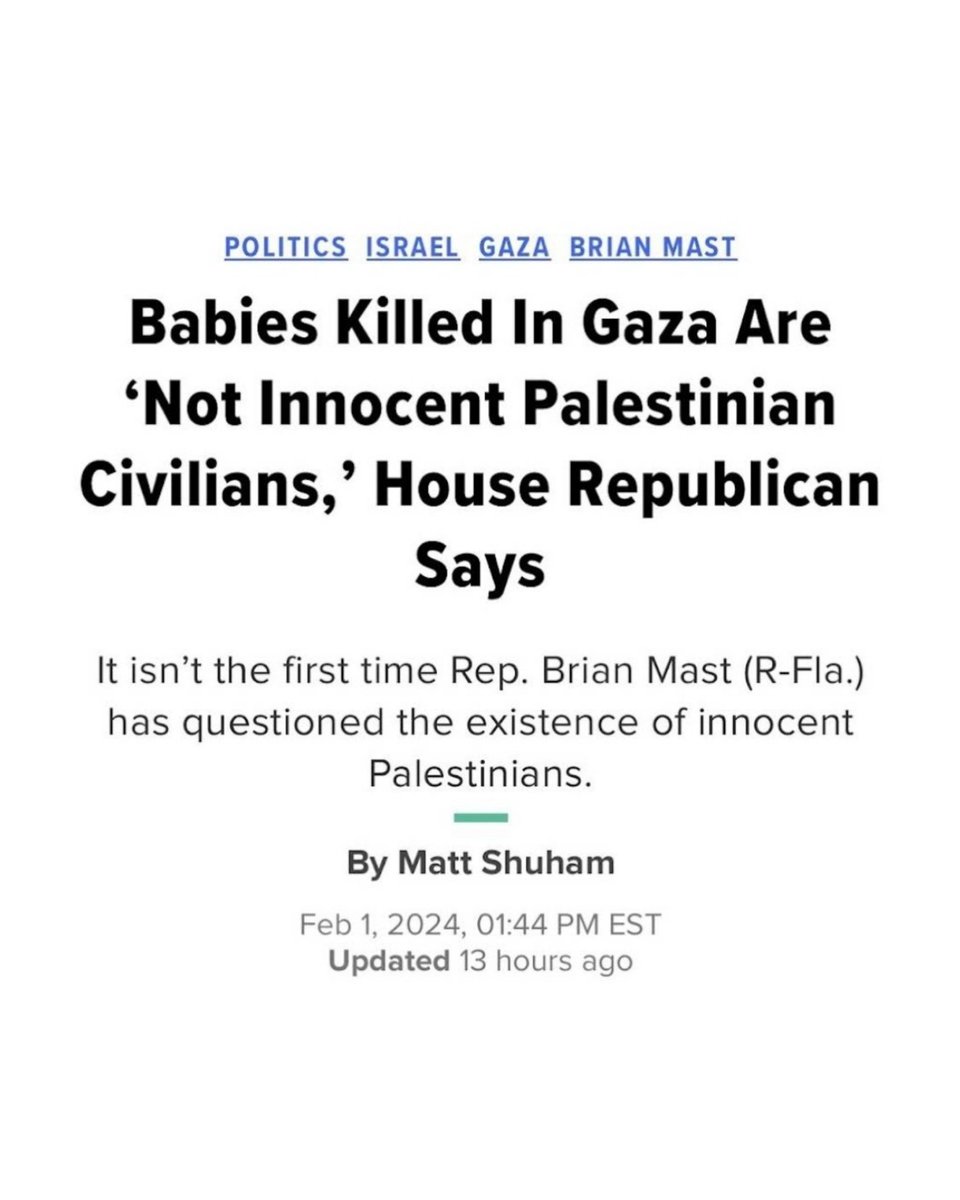SamParkerSenate's tweet photo. Brian Mast wore the uniform of a foreign military in his capacity as an official US Representative.

Brian Mast says not even Gaza babies are innocent.

Brian Mast directly used his power as an official US Representative to send Israel money & weapons to help k*ll those "not innocent" Gaza babies.

Brian Mast is literally operating as an agent of a foreign power.

#ExpelBrian