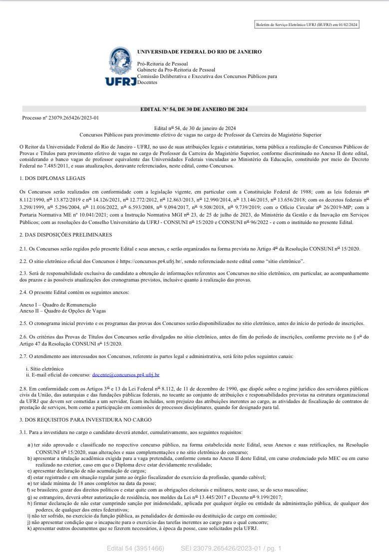 PpgasM's tweet photo. Comunicamos a próxima realização de um concurso para vaga de Antropologia Social (40 h DE) no Museu Nacional, UFRJ.

Datas de inscrição 26/03/24 a 31/05/24

Para mais informações, ver os documentos em anexo ou o link https://t.co/aUY0TbIHJm

Os pontos serão divulgados em breve. https://t.co/tEEgsuJOOl