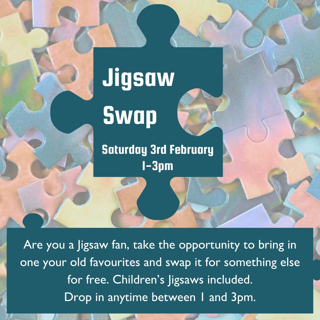 To celebrate a great week of Jigsaw fun at The Horton, we're holding a Jigsaw Swap between 1 and 3 tomorrow. Do you have a completed jigsaw at home you think someone might enjoy, why not bring it in and swap it for another for free? 🧩Saturday 3rd February, 1-3pm, drop in anytime