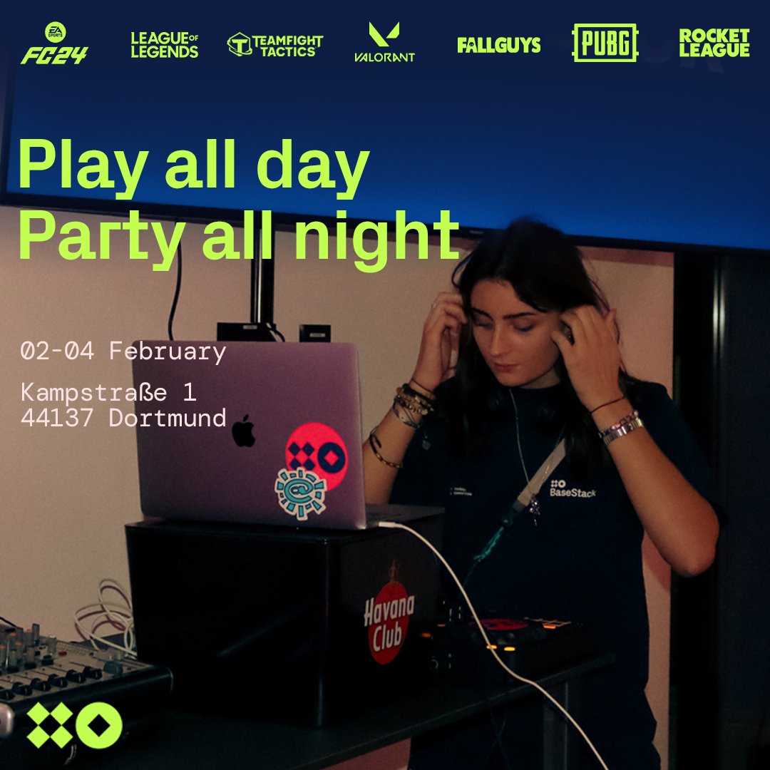 BaseStackDE's tweet photo. Nach einem ereignisreichen Tag voller Turniere lass es auf der Afterparty mit DJ LOLA krachen!
#basestack #dortmund #Germany #gearstore #bvb #UnicornsOfLove #uol https://t.co/Ab1ZE4qirJ