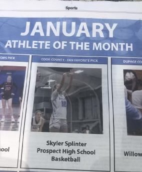 PHSKnightsGBB's tweet photo. Congrats to Senior guard #12 Skylar Splinter on being named the daily herald cook county fan favorite athlete of the month for January. During the month of January Skylar averaged 11.8 point per game, shot 36% from 3, and had 28 steals. LGK! https://t.co/zkaDfnZwf6