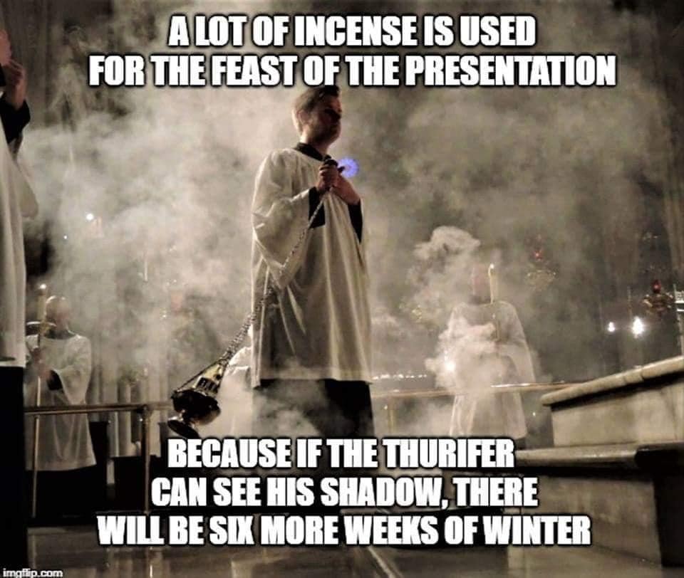 FaithTruthand's tweet photo. 😀
#Presentation #FeastofthePresentation #Incense #GroundHogDay #SeeHisShadow https://t.co/4gOmbn5FzK