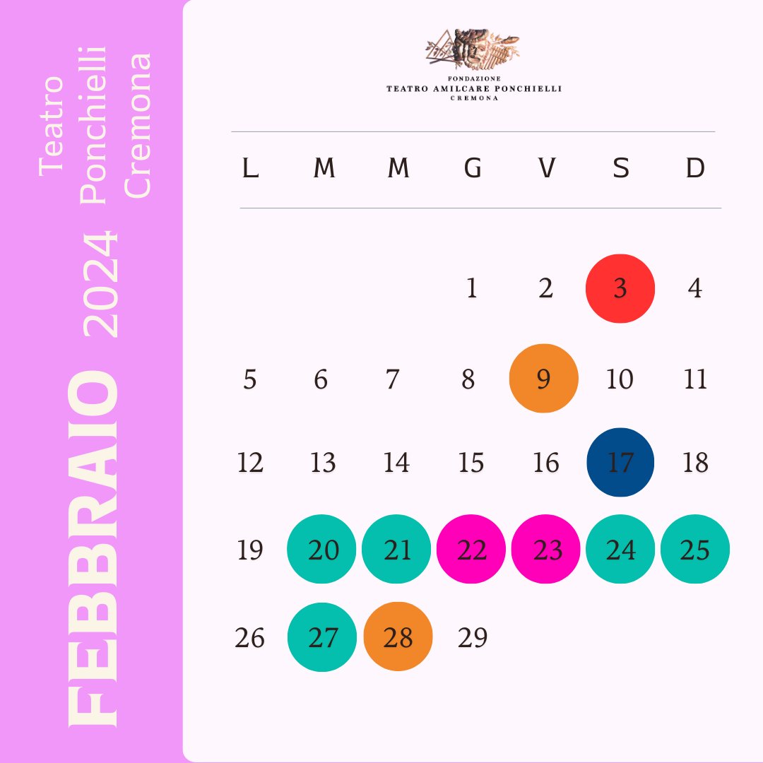 Teatro Ponchielli di Cremona (@ponchielli_cr) on Twitter photo ๐๐ฅ๐ข ๐๐ฉ๐ฉ๐ฎ๐ง๐ญ๐๐ฆ๐๐ง๐ญ๐ข ๐๐ข ๐๐๐๐๐ซ๐๐ข๐จ ๐๐๐ฅ ๐๐๐๐ญ๐ซ๐จ ๐๐จ๐ง๐๐ก๐ข๐๐ฅ๐ฅ๐ข 
๐ Scopri tutti gli appuntamenti in programma a febbraio al #TeatroPonchielli!
teatroponchielli.it/calendario-eveโฆ ๐๐ฅ๐ข ๐๐ฉ๐ฉ๐ฎ๐ง๐ญ๐๐ฆ๐๐ง๐ญ๐ข ๐๐ข ๐๐๐๐๐ซ๐๐ข๐จ ๐๐๐ฅ ๐๐๐๐ญ๐ซ๐จ ๐๐จ๐ง๐๐ก๐ข๐๐ฅ๐ฅ๐ข 
๐ Scopri tutti gli appuntamenti in programma a febbraio al #TeatroPonchielli!
teatroponchielli.it/calendario-eveโฆ