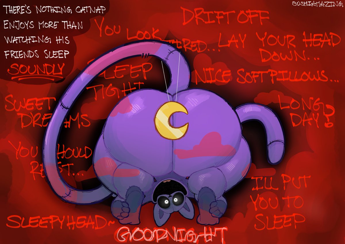 SushiAmazing's tweet photo. Catnap loves to watch you sleep... He’ll make sure you pass out quickly…breath in the red smoke…

Sweet Dreams… https://t.co/uSFer2mt60
