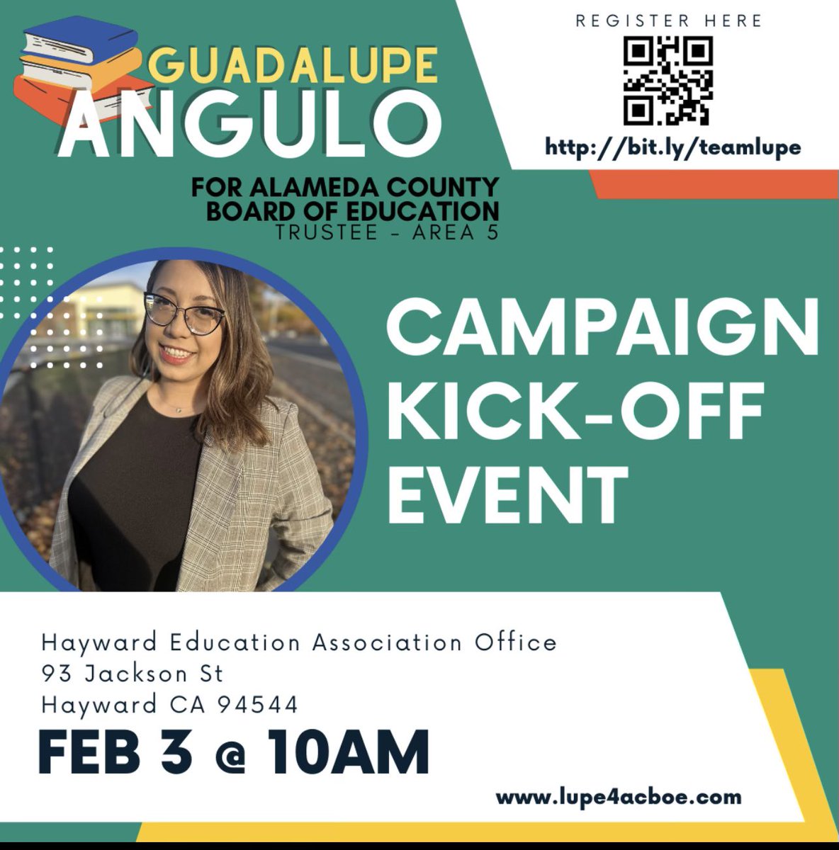 We need to put OUR OWN people in office! We have chose to fund prisons over our children’s education for too long! 

Please join us for my wife’s campaign kick off and canvas tomorrow! Saturday, 2/3, at the Hayward Education Office, 93 Jackson Street, Hayward, CA 94544, at 10 AM.