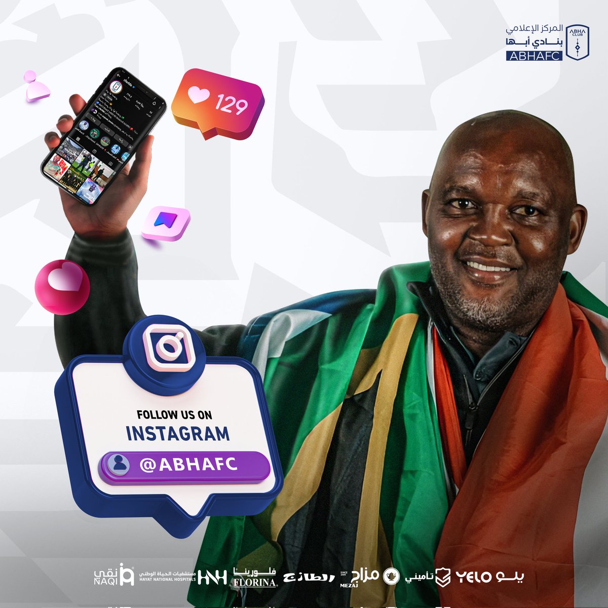 ✨ Suivez-nous sur Instagram 📱💥
<a href="/abhaFC/">نادي أبها السعودي</a> <a href="/TheRealPitso/">Pitso Mosimane</a> 
#Abha 🔱