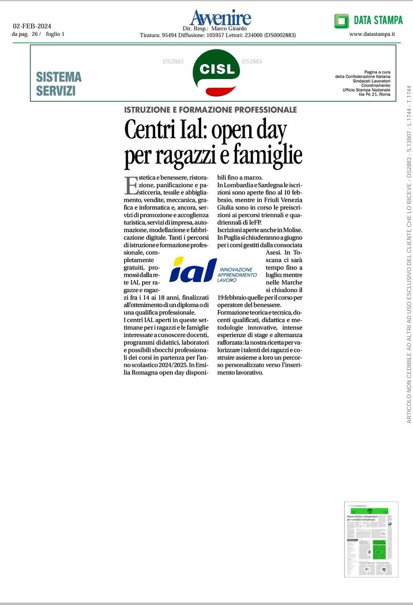 IAL_Nazionale's tweet photo. I centri #IAL aperti ai ragazzi e alle loro famiglie. Iscrizioni disponibili per i tanti corsi di #istruzione_e_formazione_professionale in partenza in diverse regioni dove operano le imprese sociali della #reteIAL. Tante proposte per formare insieme i talenti del futuro! https://t.co/jvmBRjU3L4