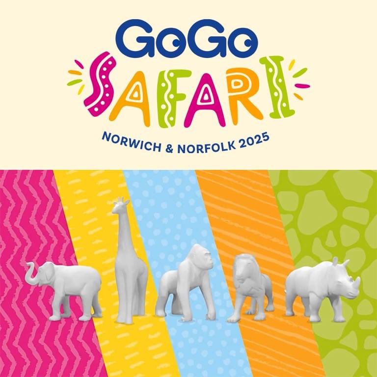 Not one, not two... but FIVE sculptures are being unleashed in Norwich and Norfolk in 2025! We are delighted to be working with @break_charity for an eighth #wildinart trail and this time round, @GoGo_Trails will feature lions, rhinos, elephants, giraffes and gorillas 🦁🦏🐘🦒🦍