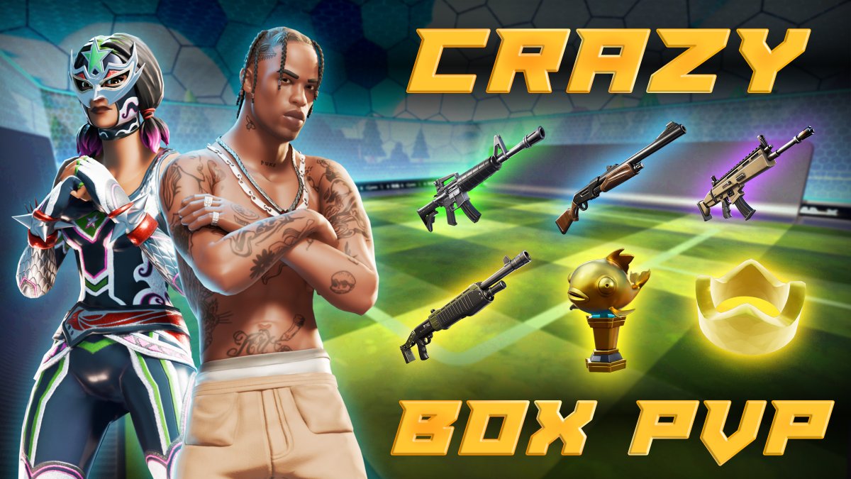 🚨OUR NEXT FORTNITE MAP IS LIVE!🚨

<a href="/Mongraal/">Mongraal</a> X <a href="/MrSavage/">MrSavage</a> X <a href="/AmarCoDTV/">Amar</a>

Presenting: 📦 CRAZY BOX PVP 📦

💲 10.000 TOURNAMENT

🔁 REVERSE GUNGAME
⚡ 0 DELAY BOXFIGHTS
💨 RAPID RESPAWNS
👑 BATTLE FOR THE CROWN
🐟 MYTHIC FISH KILLSTREAK

Code: 9466-7672-0077