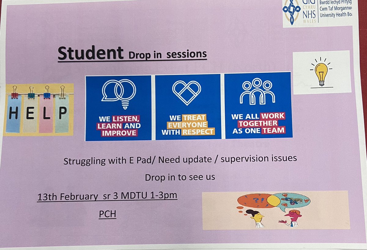 CTMUHB students north, drop in session available in PCH 13th Feb 1-3pm see flyer below for details.<a href="/CwmtafNursEd/">Cwm Taf Morgannwg Nurse Education</a> <a href="/USWHealthcare/">USW Healthcare</a> @USWNurSoc