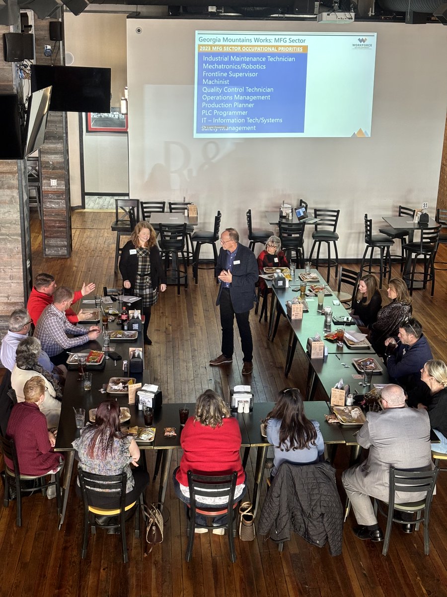 ChooseStephens's tweet photo. This past Wednesday the Stephens County Development Authority hosted an Industry Lunch &amp; Learn with the Toccoa-Stephens County Chamber of Commerce (Visit Toccoa).

Our guest speakers, Shelley Logan and Greg Vitek, were from Workforce Strategies Group, LLC.

#choosestephens https://t.co/B194o05lSG