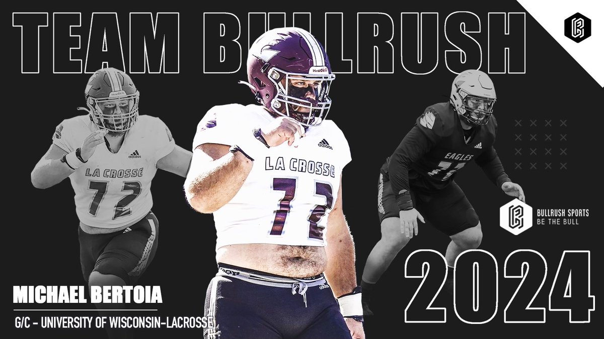 bullrush_sports's tweet photo. #NFLDraft2024 class rolls on with @MichaelBertoia Captain. 2x All-American. 3x All-WIAC. @CGSAllStar This @UWLEagleFB product helped lead @UWLCoachJanus ‘ program  back to national prominence w/ 3x playoff appearances.  #BeTheBull https://t.co/5ITHaOC02Z