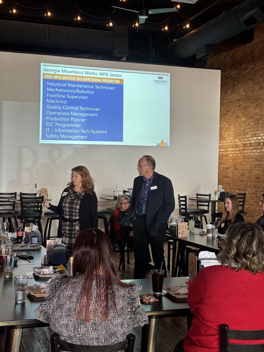 ChooseStephens's tweet photo. This past Wednesday the Stephens County Development Authority hosted an Industry Lunch &amp; Learn with the Toccoa-Stephens County Chamber of Commerce (Visit Toccoa).

Our guest speakers, Shelley Logan and Greg Vitek, were from Workforce Strategies Group, LLC.

#choosestephens https://t.co/B194o05lSG