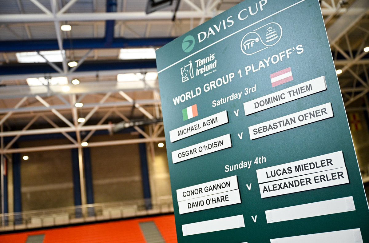 Tennis_Ireland's tweet photo. Only 1 day to go and anticipation is building for the weekend ahead. If you’re excited to attend, please check out the spectator info on our website.

If you didn’t manage to get a ticket, the games will still be available to watch live on Premier Sports.

@DavisCup @UL #DavisCup https://t.co/O7ZlwRCitm