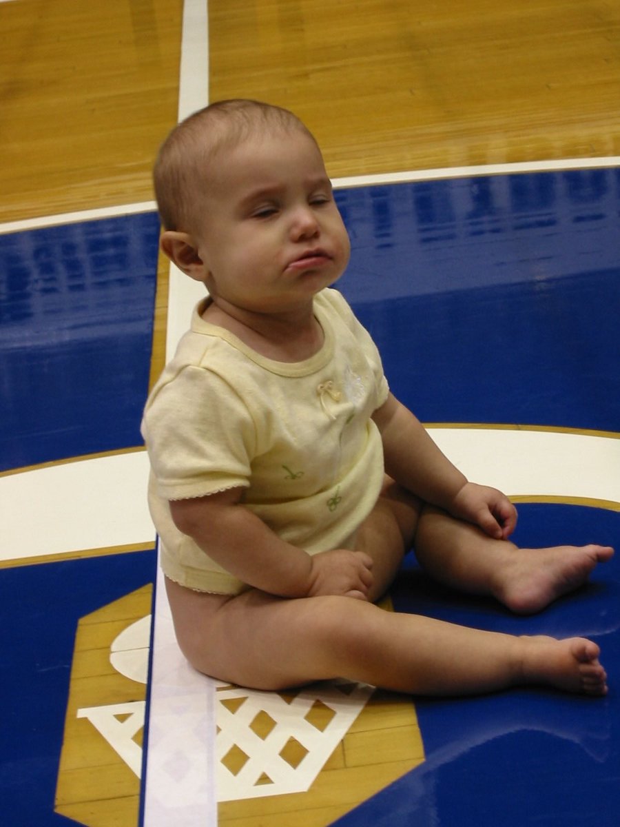In honor of Duke v UNC week I offer this picture as tribute. My daughter bare-bottomed on Coach K court in 2003!  ⁦<a href="/UNC_Basketball/">Carolina Basketball</a>⁩ ⁦<a href="/UNC_TarHeelFan/">Tar Heel Nation</a>⁩ ⁦<a href="/tarheelblog/">Tar Heel Blog</a>⁩ ⁦<a href="/iget_buckets35/">Armando Bacot Jr.</a>⁩ ⁦<a href="/BleacherReport/">Bleacher Report</a>⁩ ⁦<a href="/CountessesofUNC/">Countesses of UNC</a>⁩