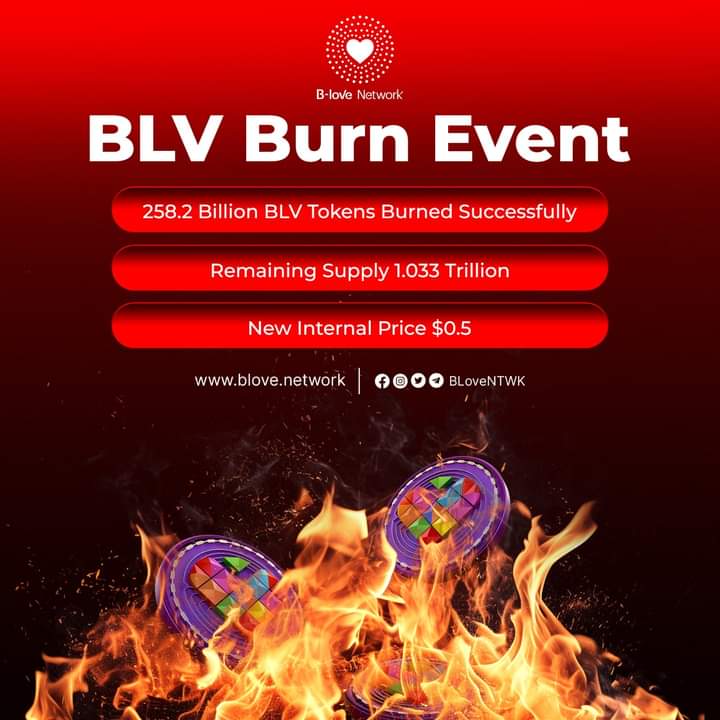 @BAttention B-Love Community! 🫵 BLV Token Price Update: Internal Price reached $0.50 After a successful 20% supply burn! BLV is on a clear roadmap to success, This BLV burn will prove that B-Love's vision and execution are unstoppable! #BLVsupplyburn #BloveNetwork #BLoveToken