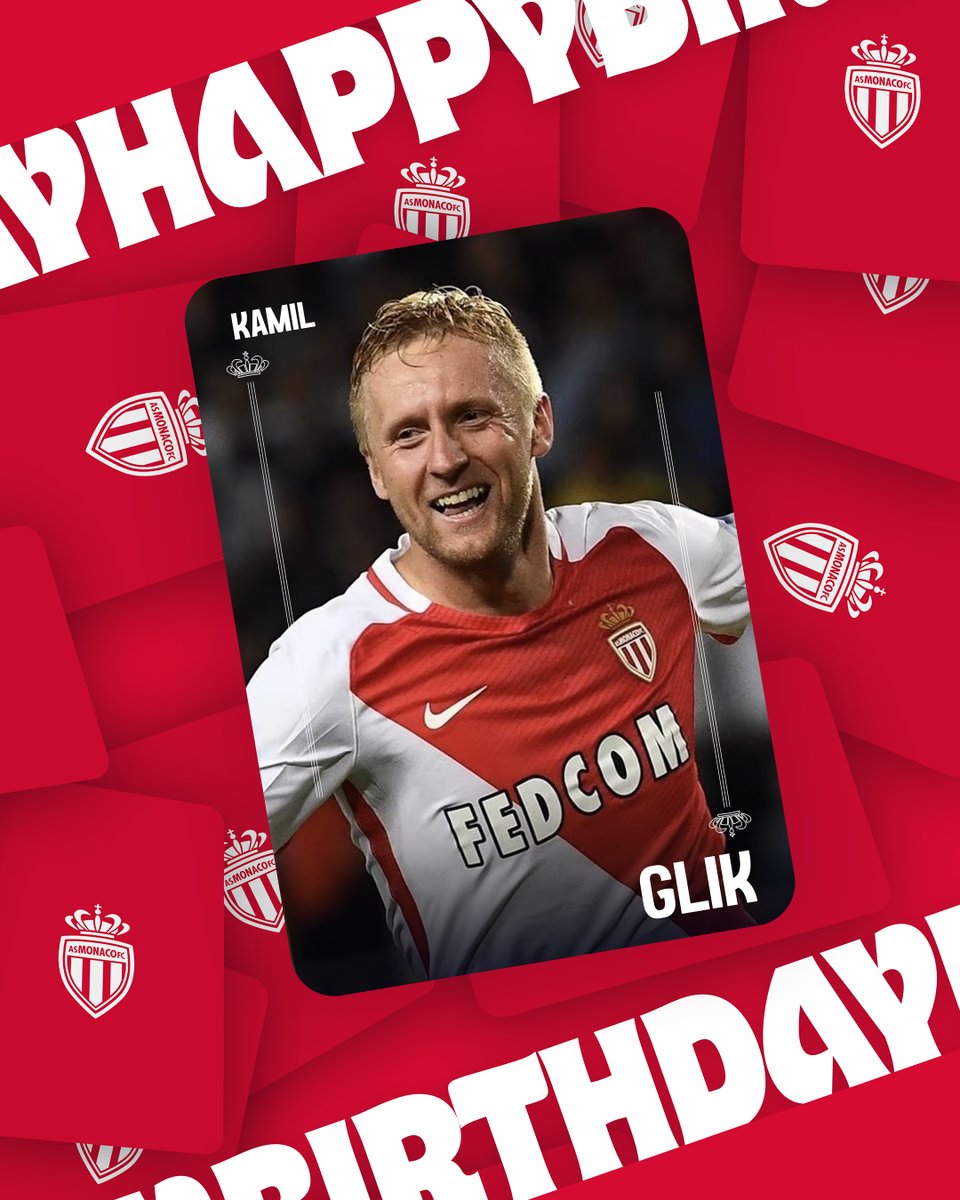 Il fête ses 36 ans aujourd'hui 🎂 Nous souhaitons un joyeux anniversaire à notre ancien défenseur Kamil Glik, champion de France en 2017 avec l'AS Monaco ❤️🤍