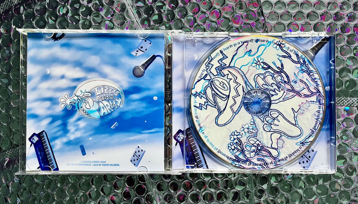 behold!!! 🦎💿✨✨✨✨ a physical manifestation of lizard music - all lizards go to heaven!!! now on CD :} includes a lyric / art book and 4 bonus tracks - gaslite (prod. dynastic), morphine dreams (demo), stupid feelings (demo), & ur no hero