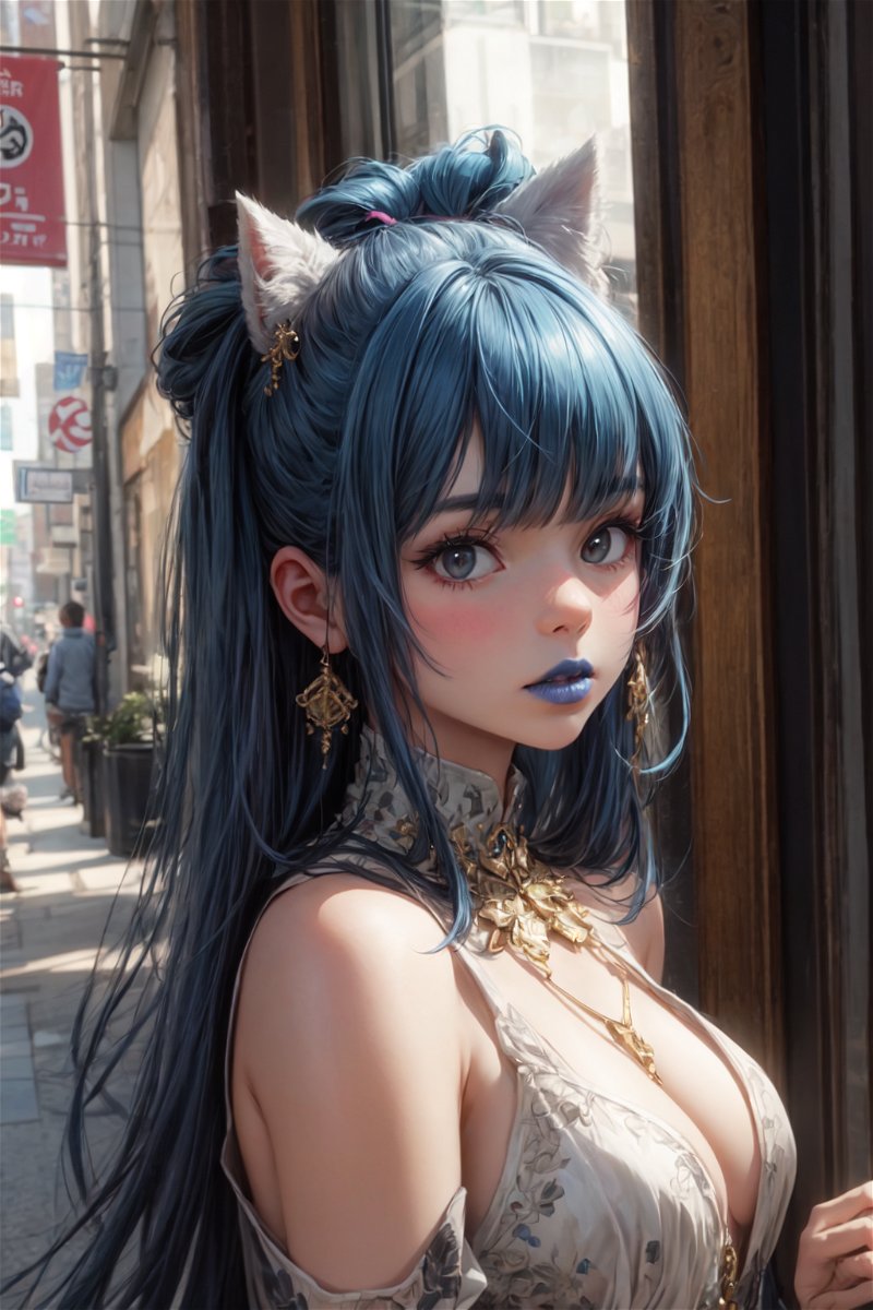 foxify_art's tweet photo. Blue lipstick 
#foxify #foxifyart #aiart #aiartwork #AIgirl #Blueface #bluelipstick https://t.co/RznQYaJg24