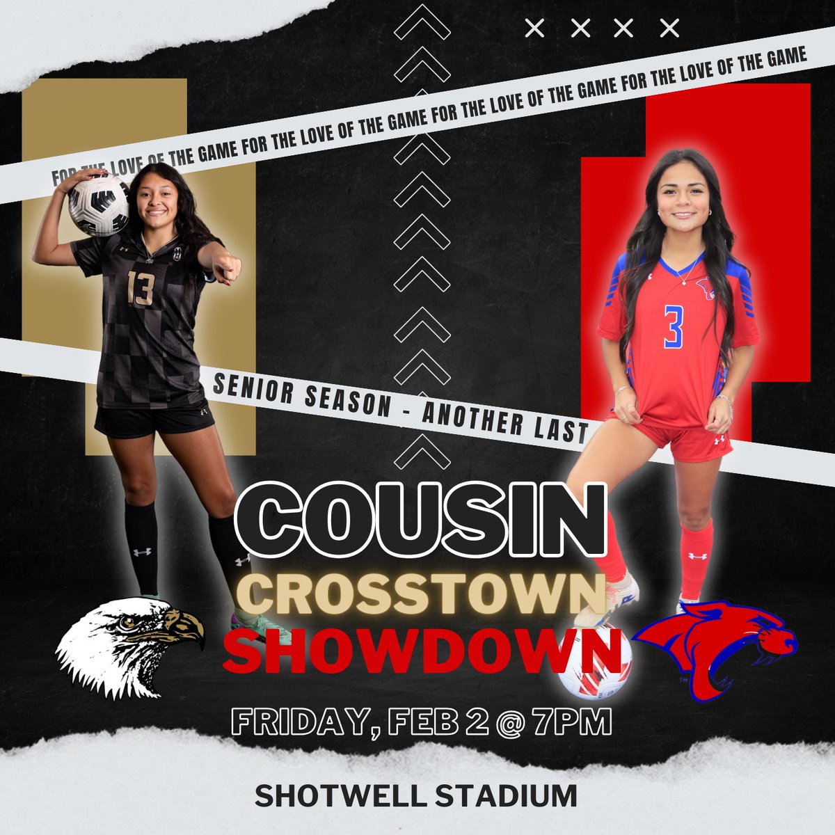 Its GAME DAY!!!  COUSIN Crosstown Showdown 💛🖤🦅 My favorite match of the year! #senior #anotherLAST #itsafamilything💕 #keeppushin #WeBelieve #weaintdone #time2work #whatsnext @AbiHighBoosters @AbileneISDAthl1 @BobKtabTV @BigCountrySport @AHS_Women_Soc @LadyCoogsSoccer