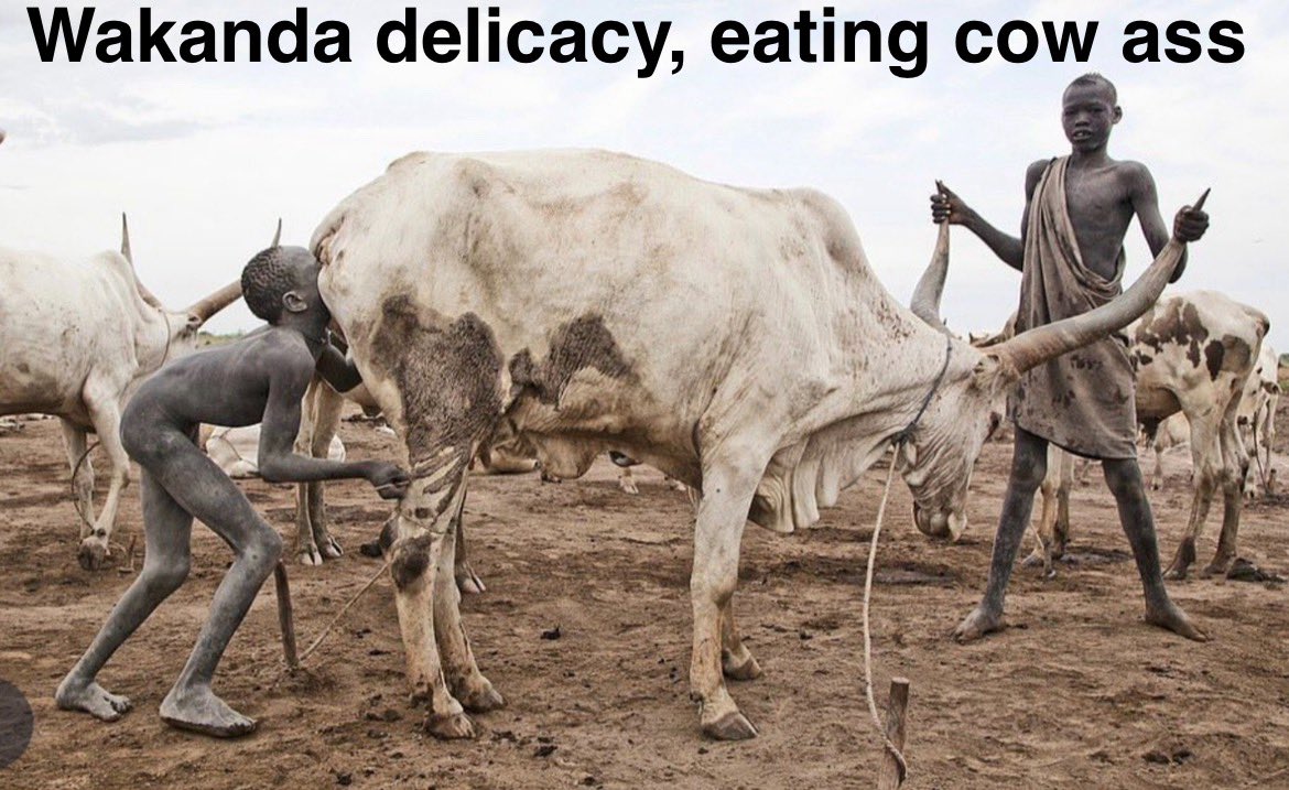 Balder_1776's tweet photo. Let’s celebrate black savage month with showcasing some of Wakanda’s exquisite culinary &amp; hygiene/bathing skills. https://t.co/w6n5DmergM