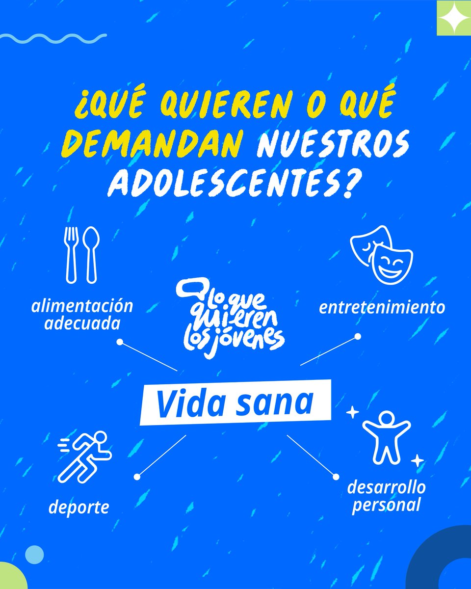 🔹¿Qué quieren los jóvenes para mejorar su bienestar?
🌿La vida sana se ha convertido en una prioridad, demostrando un compromiso con el bienestar físico y mental. 
Sigamos escuchando las voces adolescentes y reconociendo sus inquietudes🫂. 
<a href="/PMNCH/">PMNCH</a>  
#WhatYoungPeopleWant