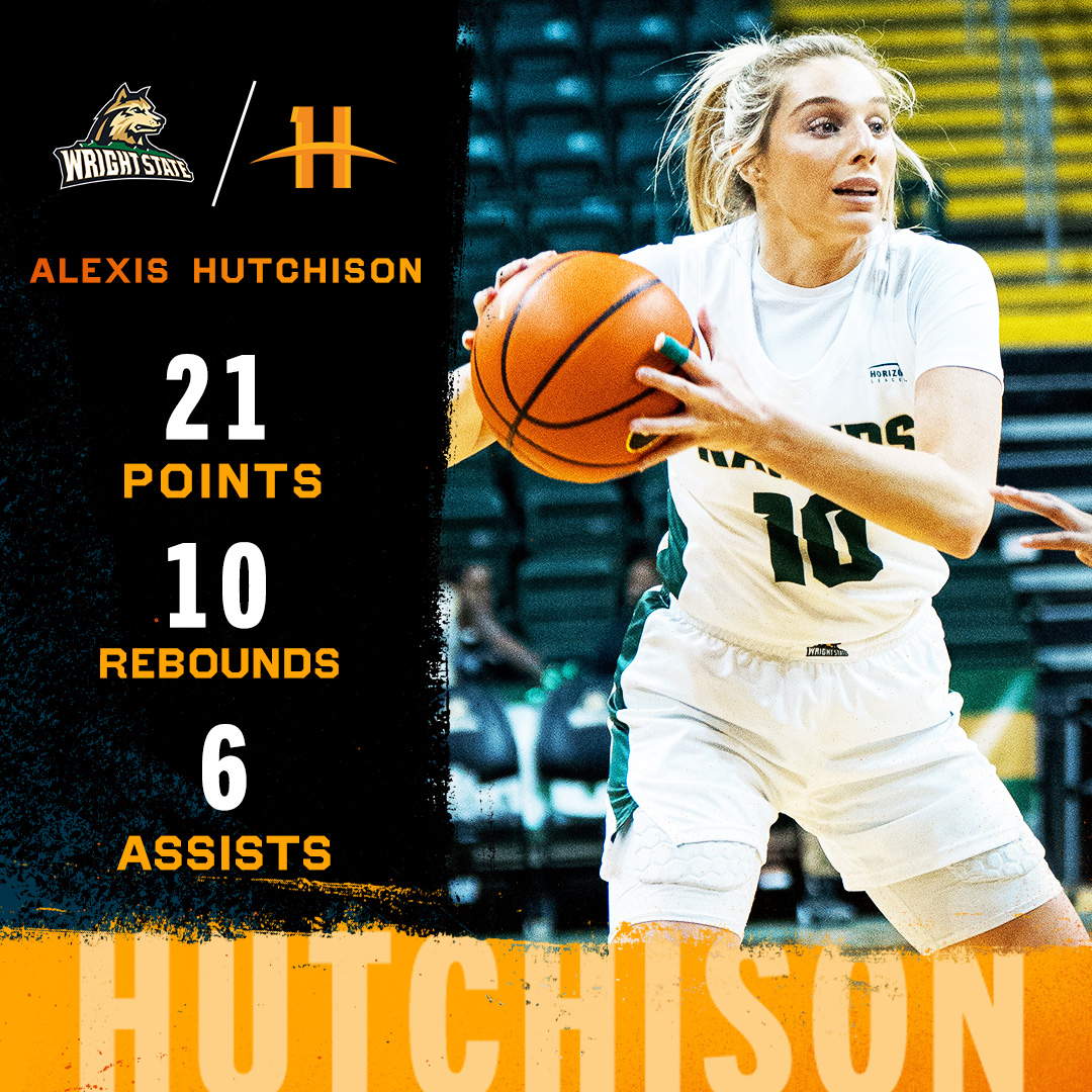 Check out the stat performance from @lexhutch2 of @WSUWBasketball in a home victory against Oakland on Wednesday! #HLWBB | #OurHorizon🌇
