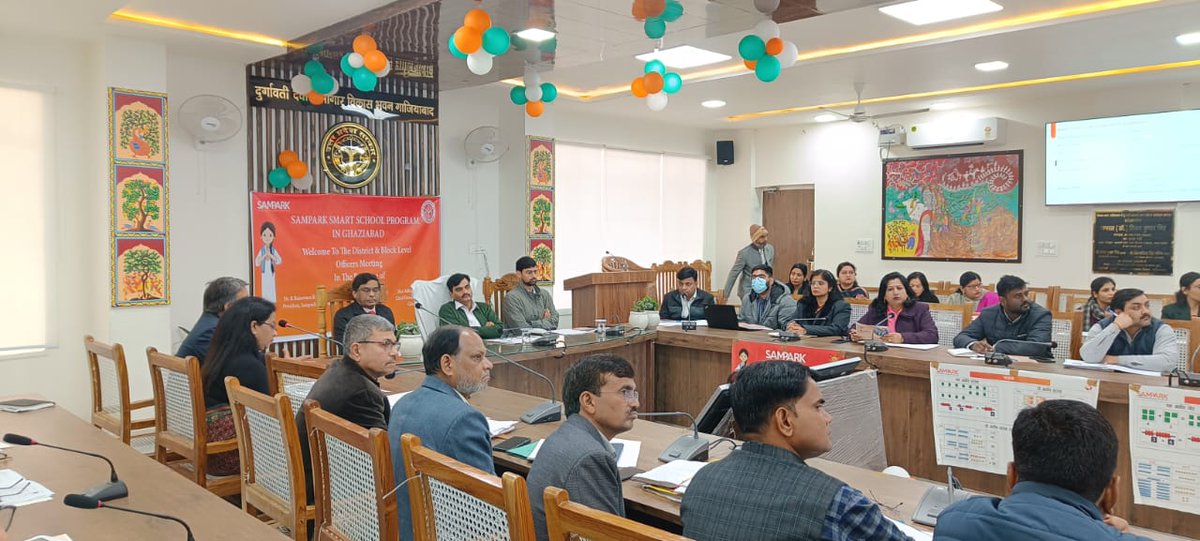 जिलाधिकारी श्री इंद्र विक्रम सिंह की अध्यक्षता में 'संपर्क स्मार्टशाला स्मार्ट स्कूल कार्यक्रम' अंतर्गत दुर्गावती देवी सभागार विकास भवन  में  बेसिक शिक्षा विभाग की जनपद स्तरीय बैठक आयोजित की गई । <a href="/CMOfficeUP/">CM Office, GoUP</a> <a href="/CommissionerMe3/">Commissioner Meerut</a> <a href="/dm_ghaziabad/">DM Ghaziabad</a> <a href="/InfoDeptUP/">Information and Public Relations Department, UP</a> <a href="/ShishirGoUP/">Shishir🇮🇳</a> <a href="/basicshiksha_up/">Department Of Basic Education Uttar Pradesh</a>