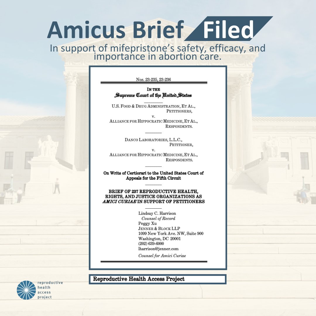 RHAP is proud to have signed onto the Reproductive Health, Rights, and Justice Movement Brief with hundreds of reproductive health organizations across the country. Read more here! supremecourt.gov/DocketPDF/23/2…