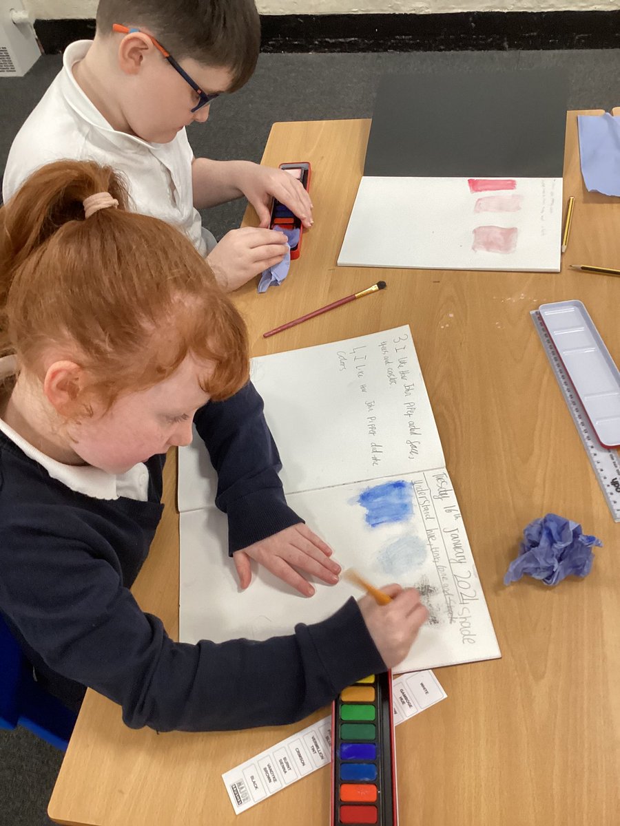 In Art, we learnt the vocabulary of hue, tint, tone and shade. We then used watercolours to create tones, tints and shades from different hues.