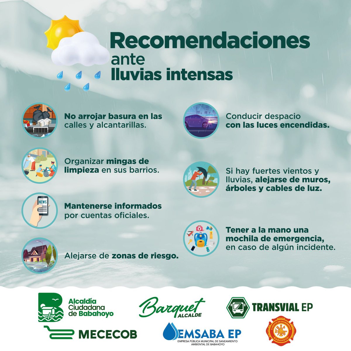 GustavoBarquetM's tweet photo. 🌧️ Recomendaciones ante las lluvias intensas!🌧️ https://t.co/wnpYkQU2BK
