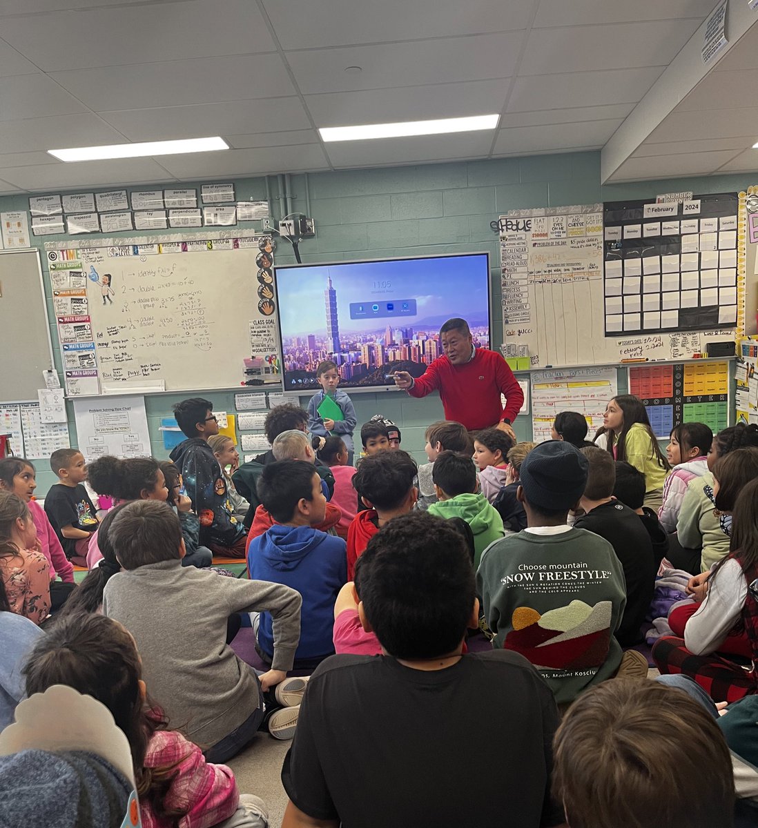 mrjperreault's tweet photo. Today, @SenatorHwang visited Johnson 3rd, 4th, and 5th graders. He shared an important lesson about civics and the branches of government. The students were even able to engage in a debate about seatbelts on school buses. Shockingly, they were in favor. https://t.co/zE9ani5e9O